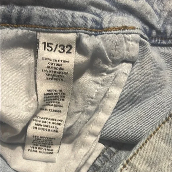 Ariya Light Blue Frayed Jean Shorts - Picture 7 of 7